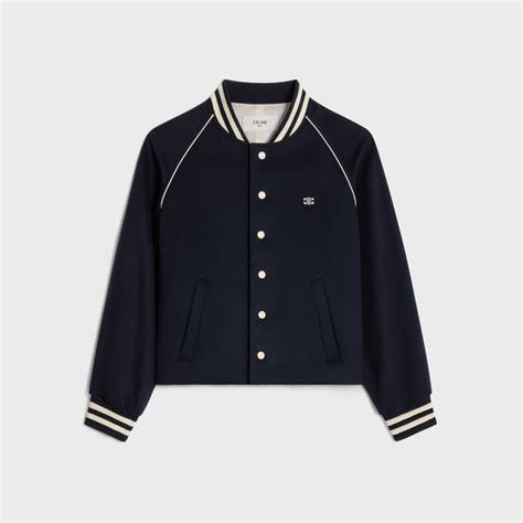 celine triomphe teddy jacket|celine paris letterman jacket.